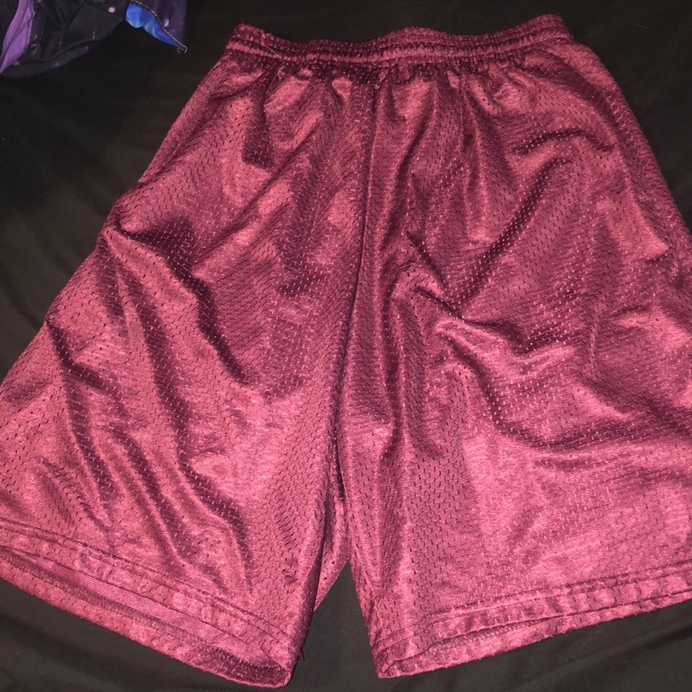 Maroon basketball shorts